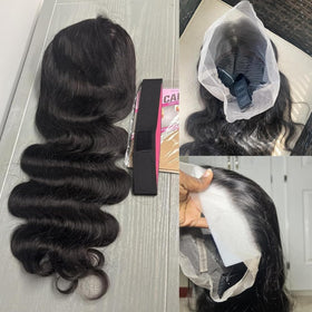 KGIFH 360 Body Wave Wig side view showing texture