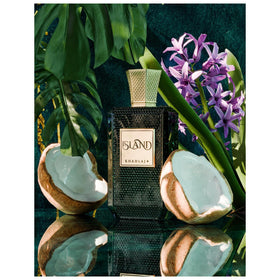 Khadlaj Island Extrait de Parfum with tropical background