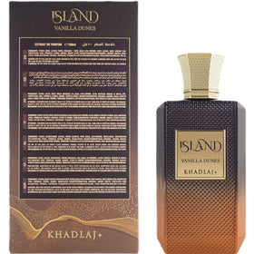 Khadlaj Island Vanilla Dunes packaging with fragrance notes