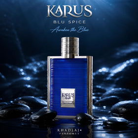 Khadlaj Karus Blu Spice Eau de Parfum close-up of label
