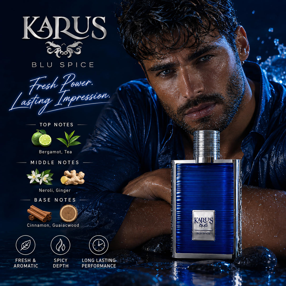 Khadlaj Karus Blu Spice Eau de Parfum lifestyle scene