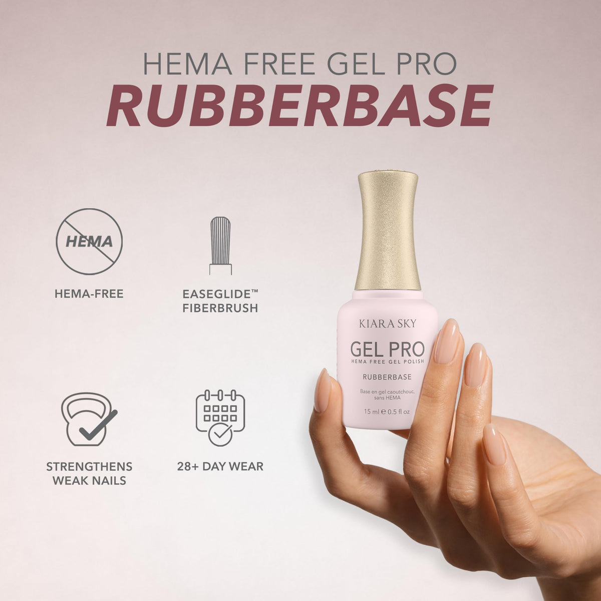 KIARA SKY Rubber Base Gel application on nails