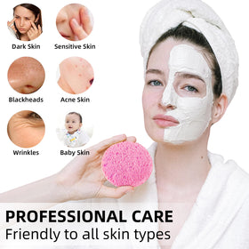 Kickleen compressed facial sponge held in hand for size reference