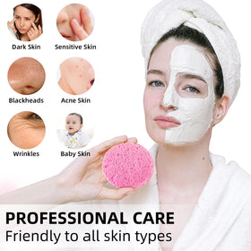 kickleen Compressed Facial Sponges stacked for storage