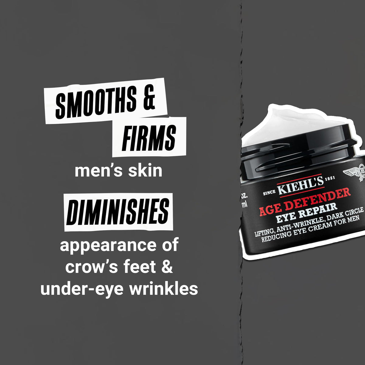 Kiehl's Age Defender Eye Cream texture on fingertip