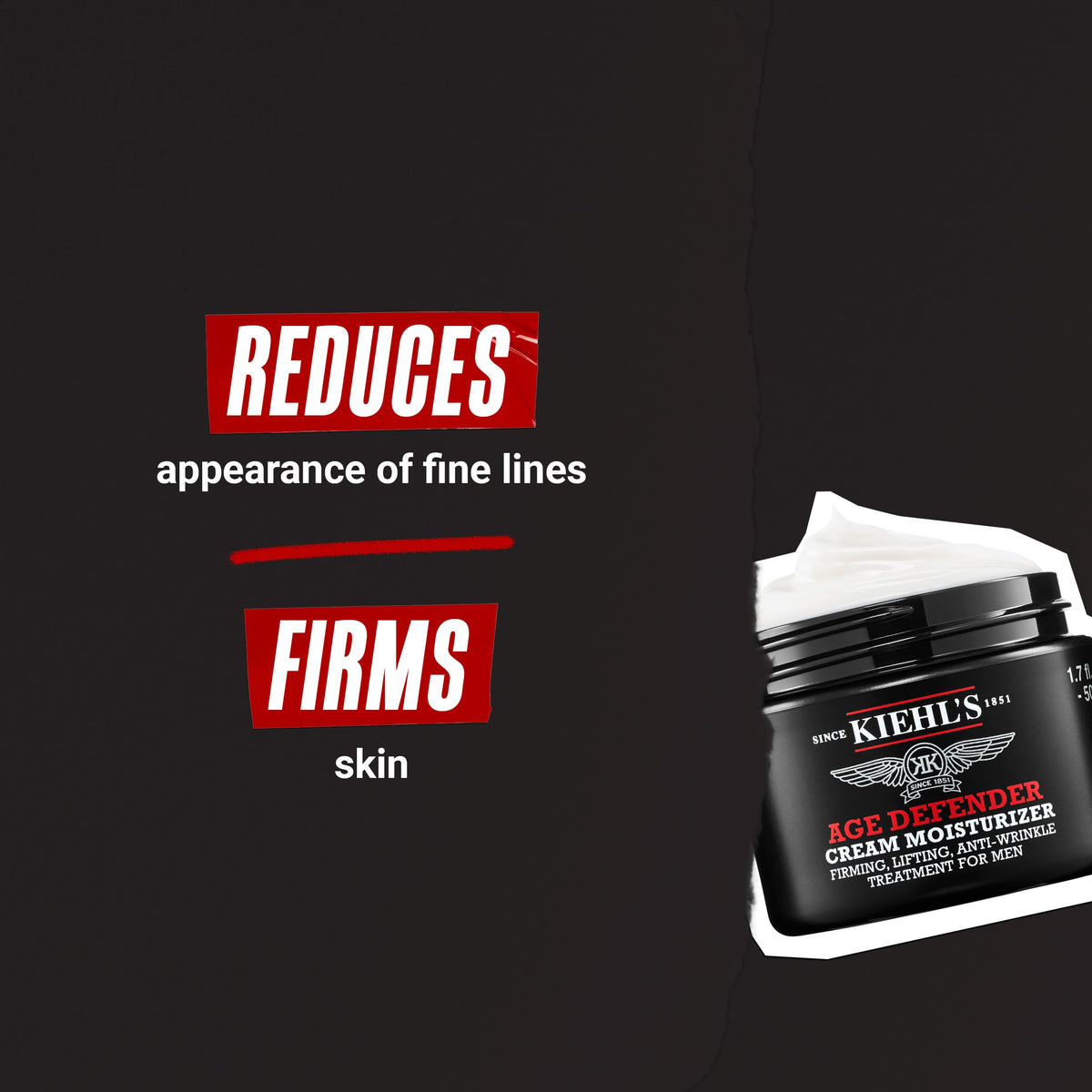 Kiehl's Age Defender Face Cream Moisturizer application on skin