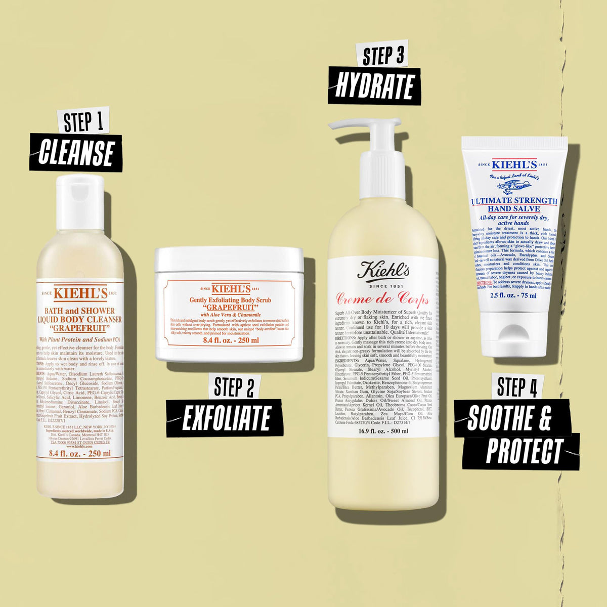 Kiehl's Crème de Corps Body Lotion 1L Pump lifestyle scene