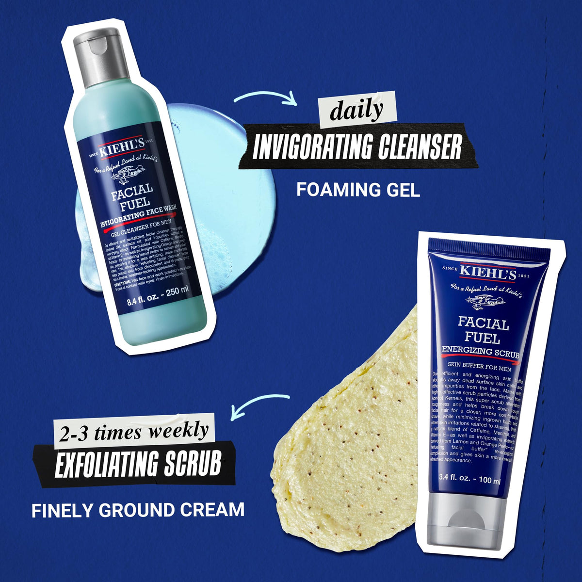 Kiehl's Facial Fuel Face Wash 8.4 fl oz side view