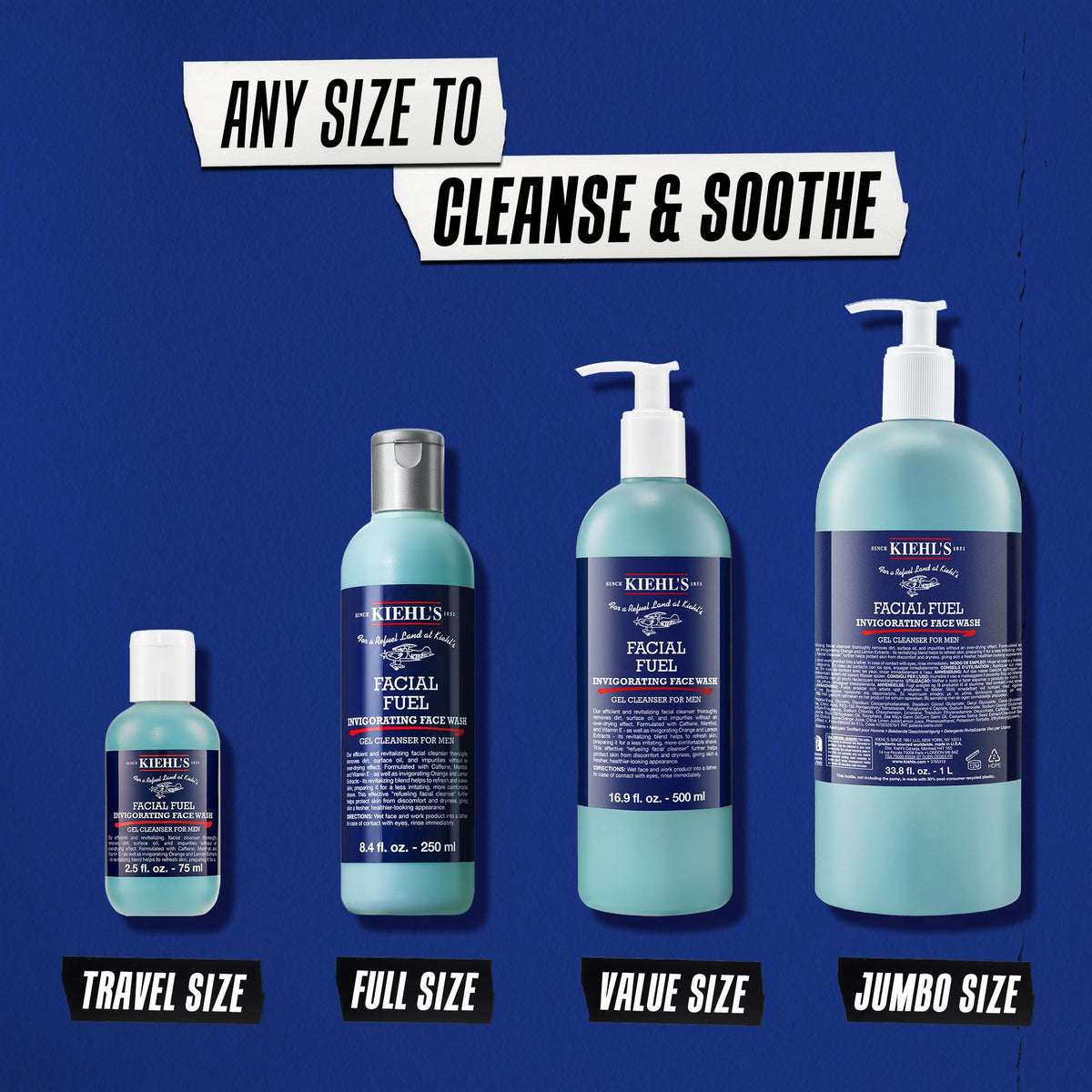 Kiehl's Facial Fuel Face Wash with menthol and caffeine
