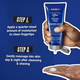 Kiehl's Facial Fuel Moisturizer application on hands