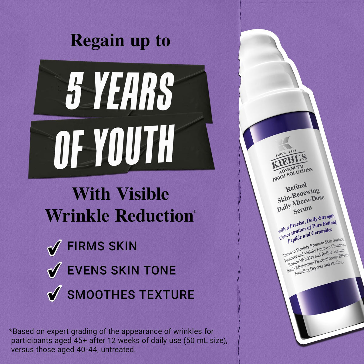 Kiehl's Retinol Serum packaging with ingredients list