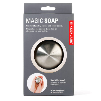 Kikkerland Stainless Steel Bar Magic Soap Odor Remover front view