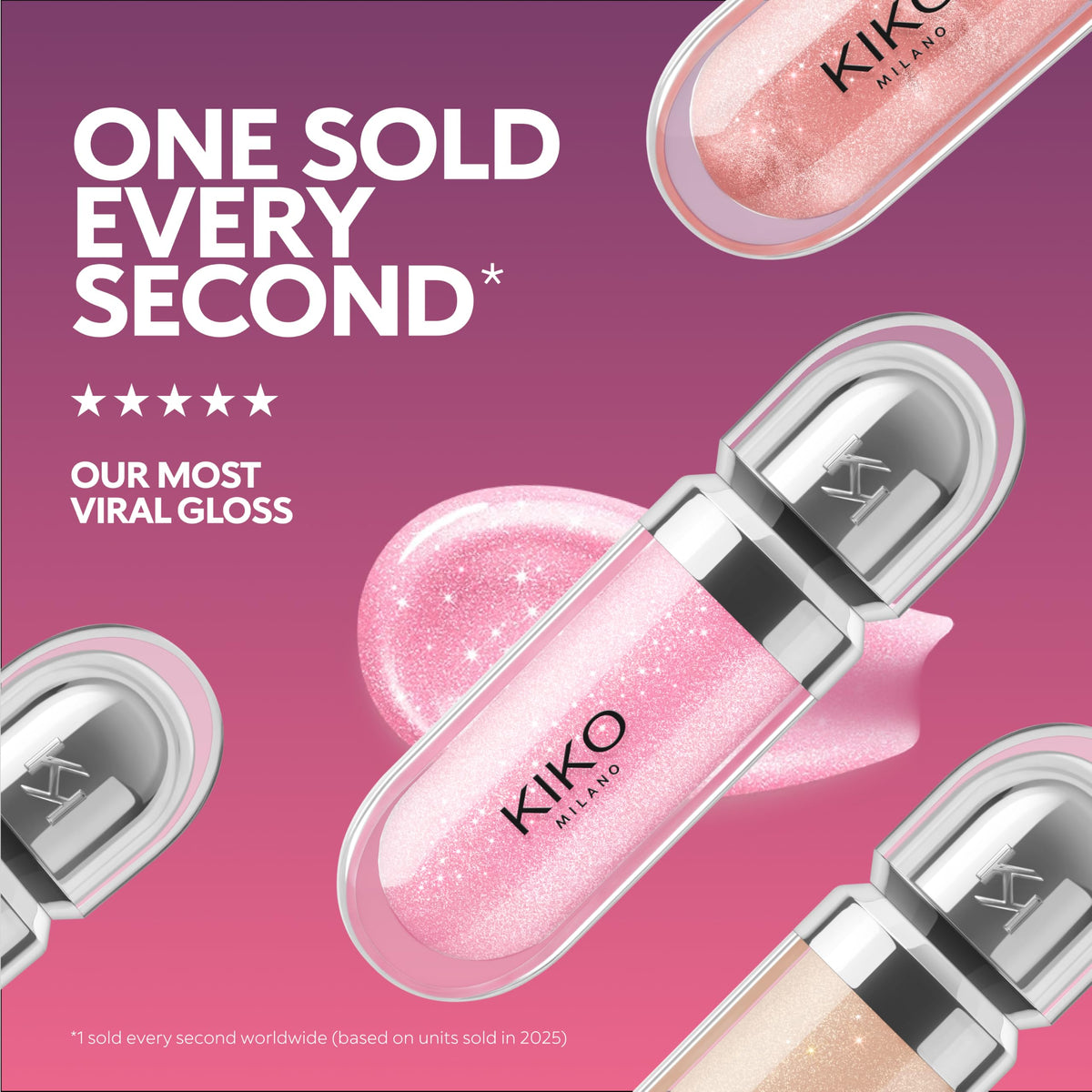 Kiko Milano 3D Hydra Lip Gloss 02 Natural Beige on lips