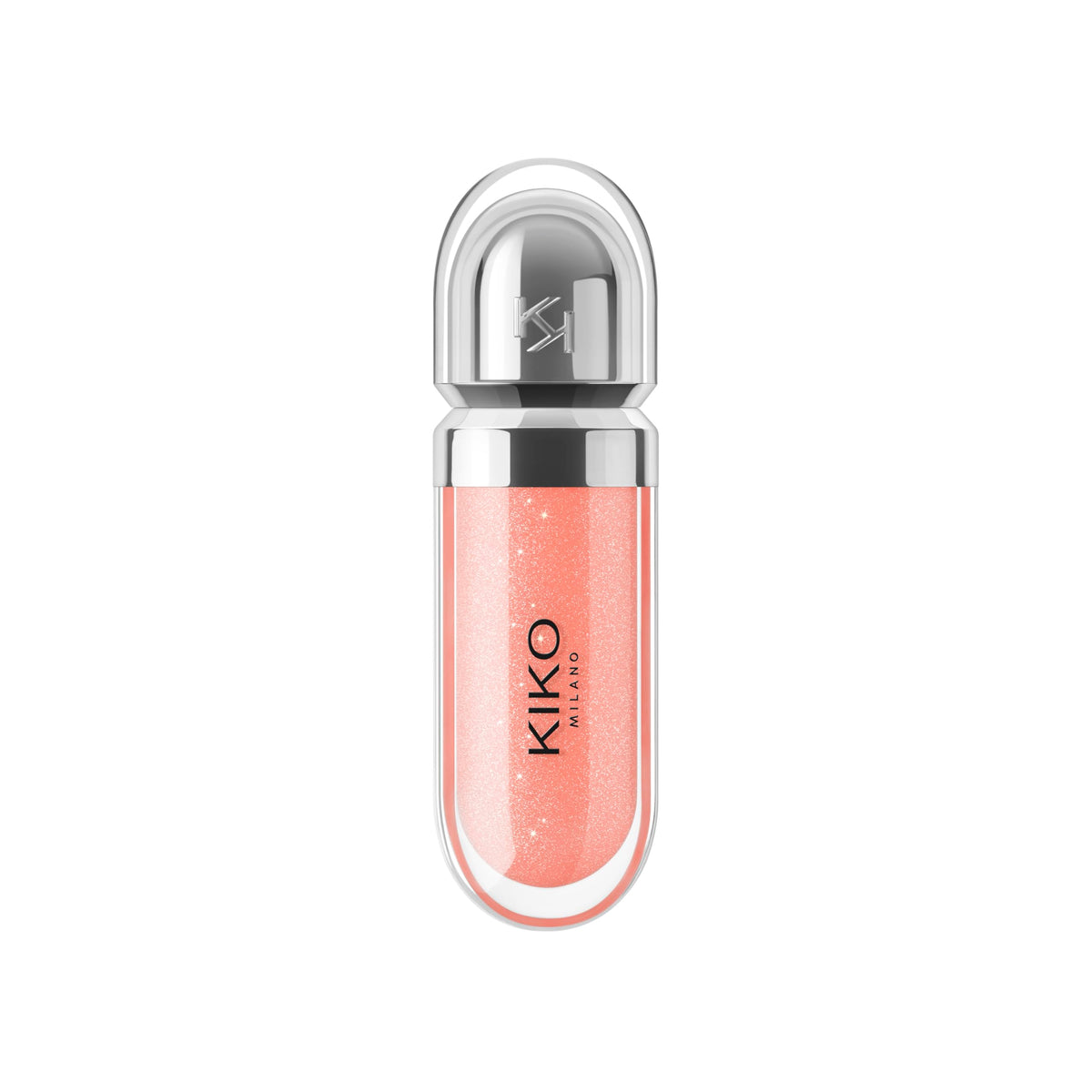 Kiko Milano 3D Hydra Lip Gloss 03 Pearly Apricot wand applicator close-up