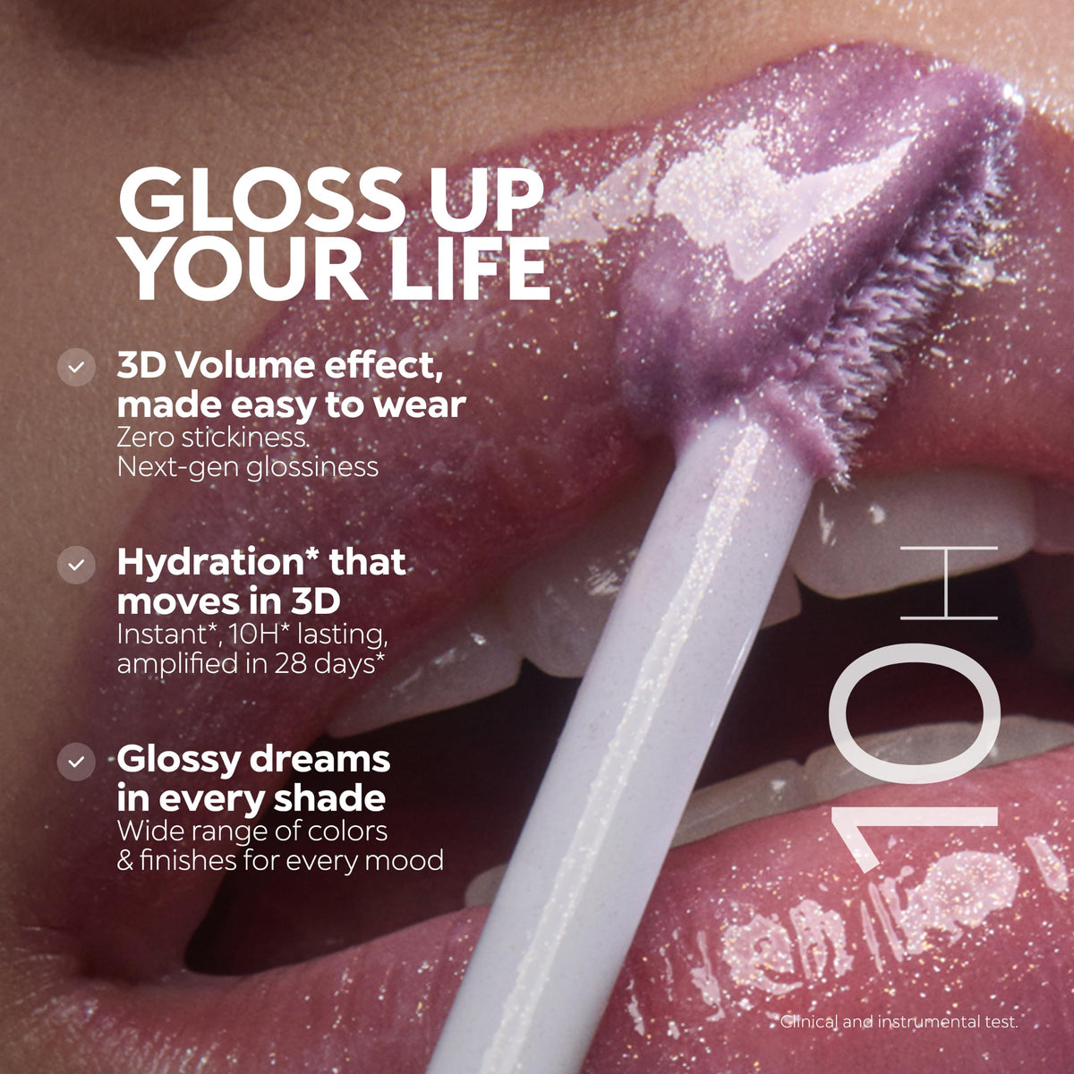 Kiko Milano 3D Hydra Lip Gloss texture close-up