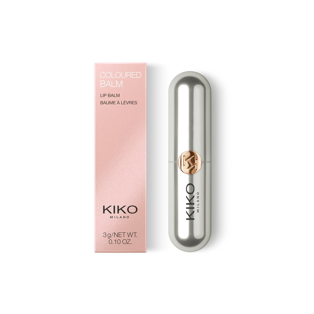 Kiko Milano Coloured Balm 04 displayed with a fruity background