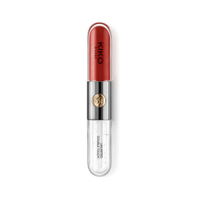 Kiko Milano Unlimited Double Touch 107 Liquid Lipstick swatch showing vibrant colour