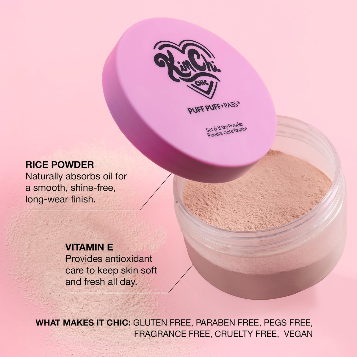 Kimchi Chic Puff Puff Pass Loose Setting Powder application