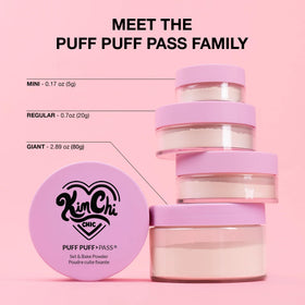 Kimchi Chic Puff Puff Pass Set 80g displayed with makeup brushes