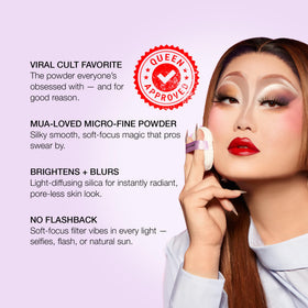Kimchi Chic That White Powder on a vanity with makeup tools