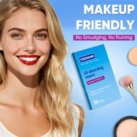 kindshine Oil Absorbing Sheets being used on face