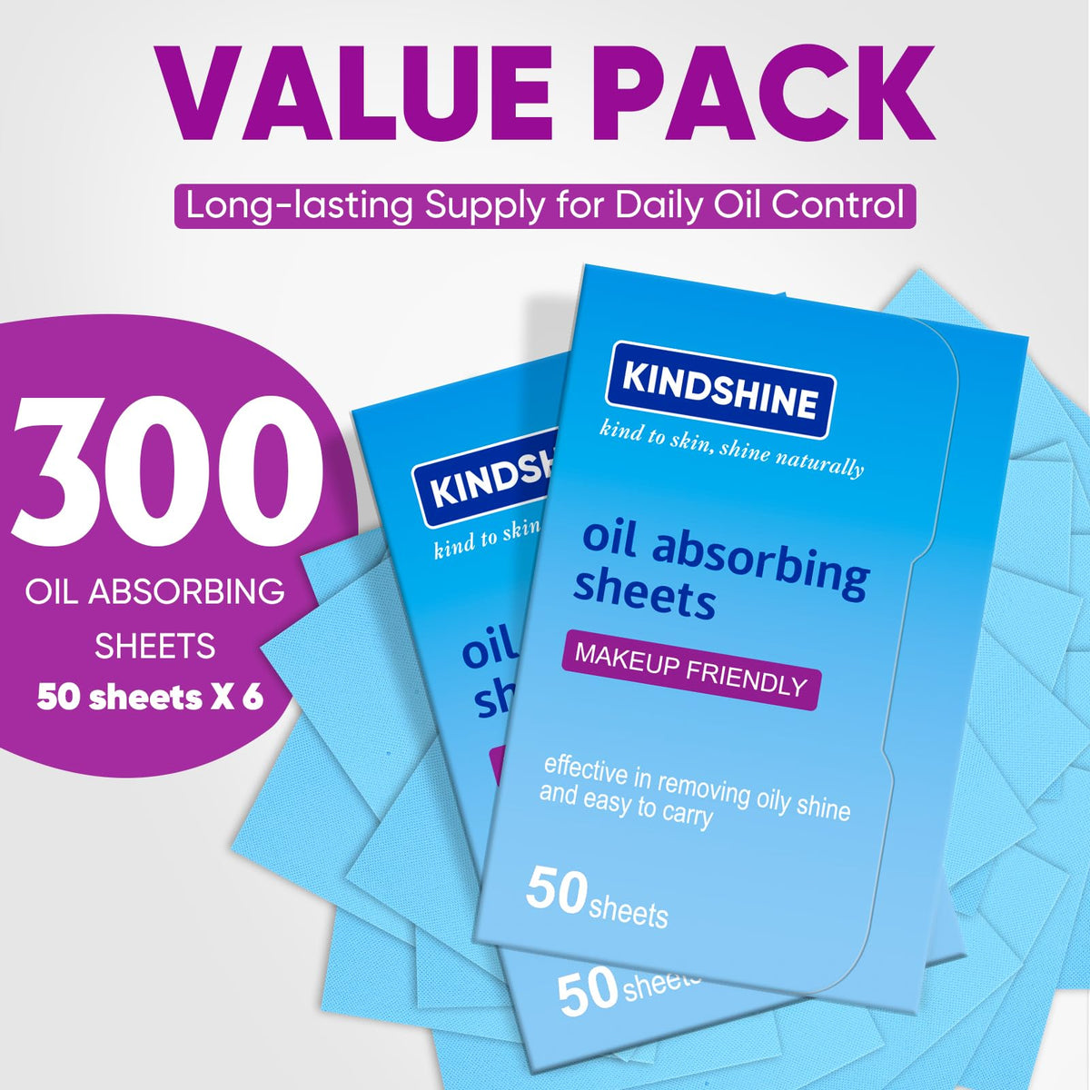 kindshine Oil Absorbing Sheets blue film detail
