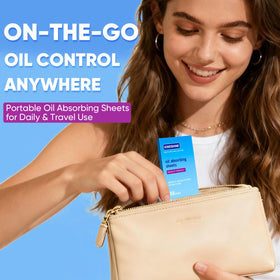 kindshine Oil Absorbing Sheets with makeup products