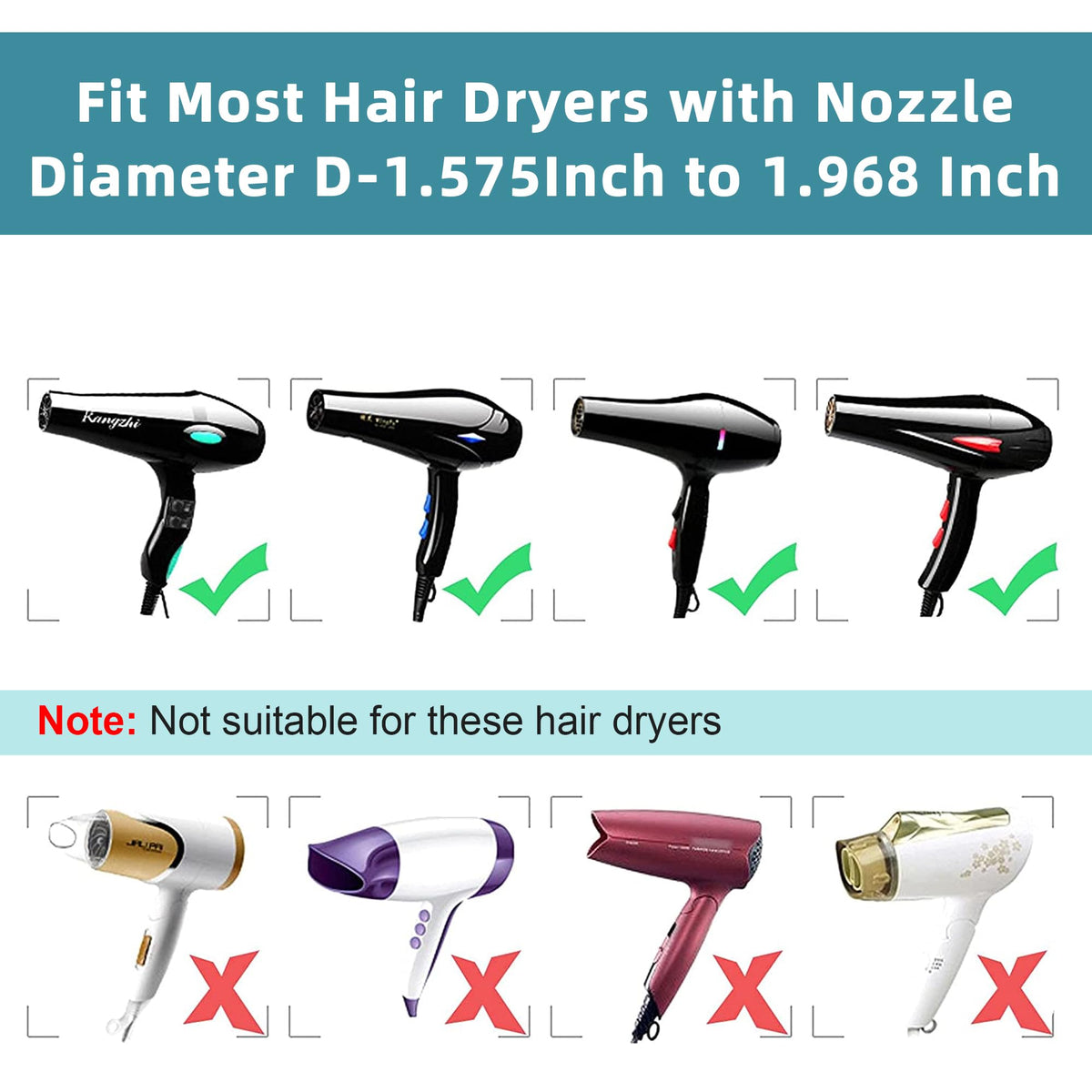 KingKam Hair Diffuser on a professional hair dryer