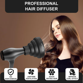 KingKam Hair Diffuser side view showing folding design