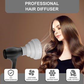 KingKam Silicone Hair Diffuser side view showing folding structure