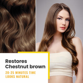 KINGMING Chestnut Brown Hair Dye Shampoo back view with ingredients