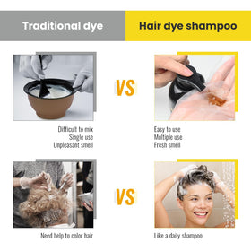 KINGMING Chestnut Brown Hair Dye Shampoo with disposable gloves and cape