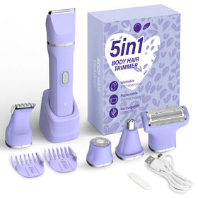 KINGTEE 5-in-1 Electric Bikini Trimmer front view in purple