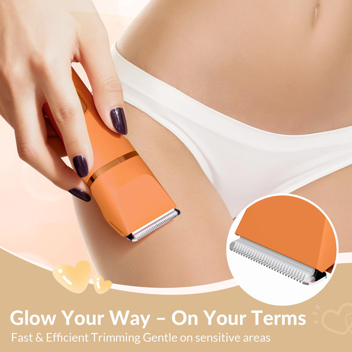 KINGTEE 5-in-1 Electric Bikini Trimmer waterproof feature demonstration