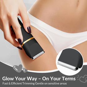 KINGTEE bikini trimmer being used in the shower