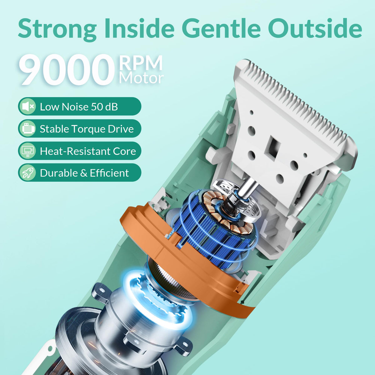 KINGTEE bikini trimmer showing interchangeable heads