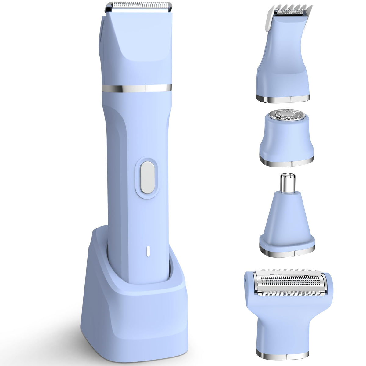 KINGTEE bikini trimmer with all accessories laid out