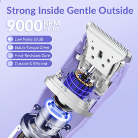 KINGTEE bikini trimmer with interchangeable heads displayed