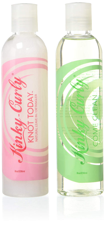 Kinky Curly Knot Today + Come Clean Shampoo Combo Set packaging front view