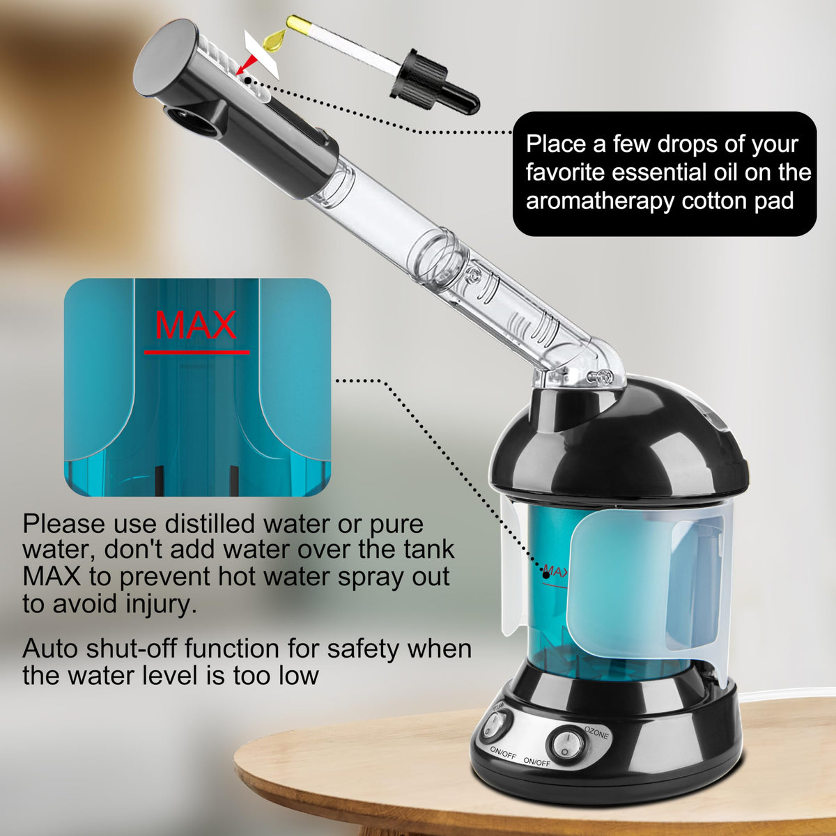 KINLITO steamer on a bathroom counter