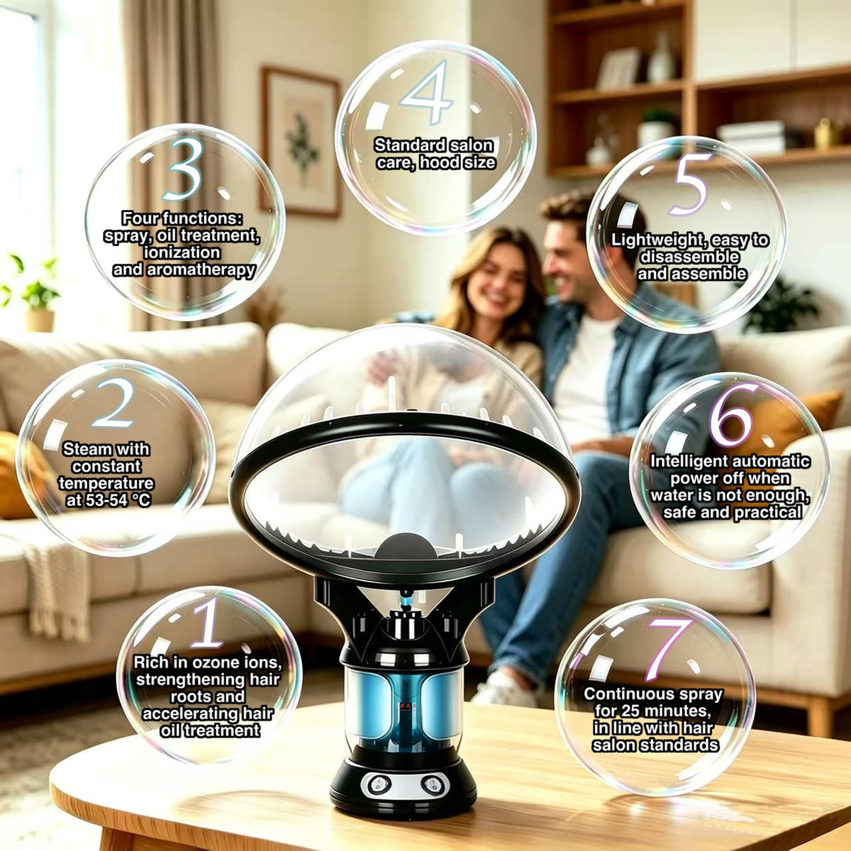 KINLITO steamer with ozone function activated