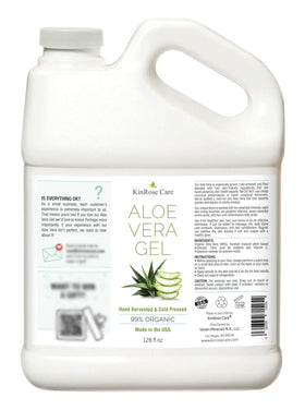 KinRose Care Aloe Vera Gel 128oz in a skincare routine setup