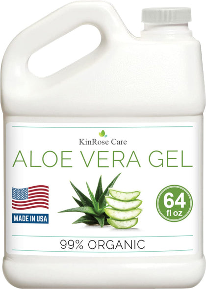 KinRose Care Aloe Vera Gel 64oz front view with packaging