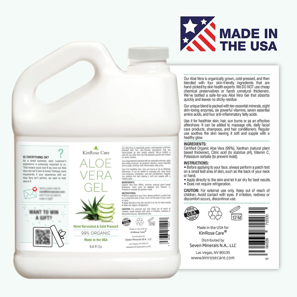 KinRose Care Aloe Vera Gel 64oz in a lifestyle setting