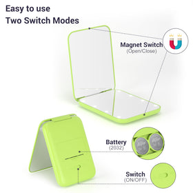 Kintion Pocket Mirror with LED lighting in use