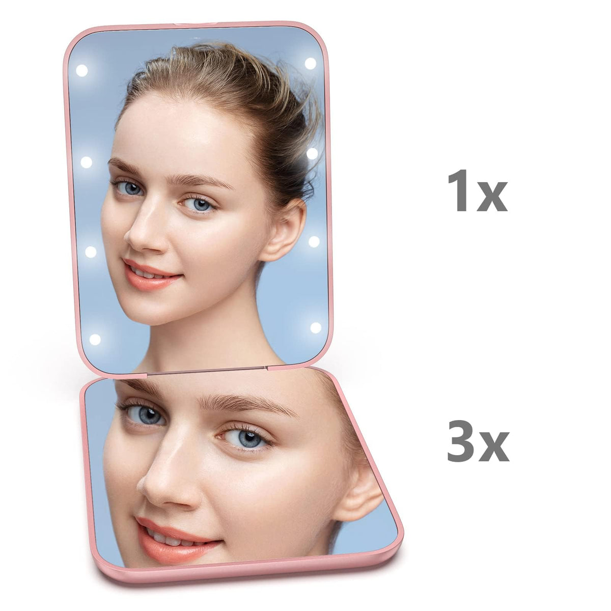 Kintion Pocket Mirror with LED lighting on