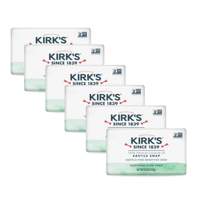 Kirk's Castile Bar Soap Aloe Vera 6 pack front view