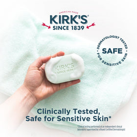 Kirk's Castile Bar Soap Aloe Vera in a bathroom setting
