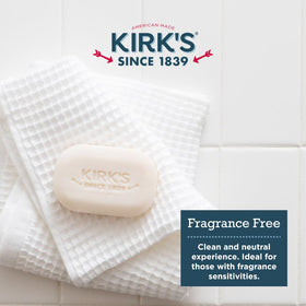 Kirk's Castile Bar Soap bars stacked for display