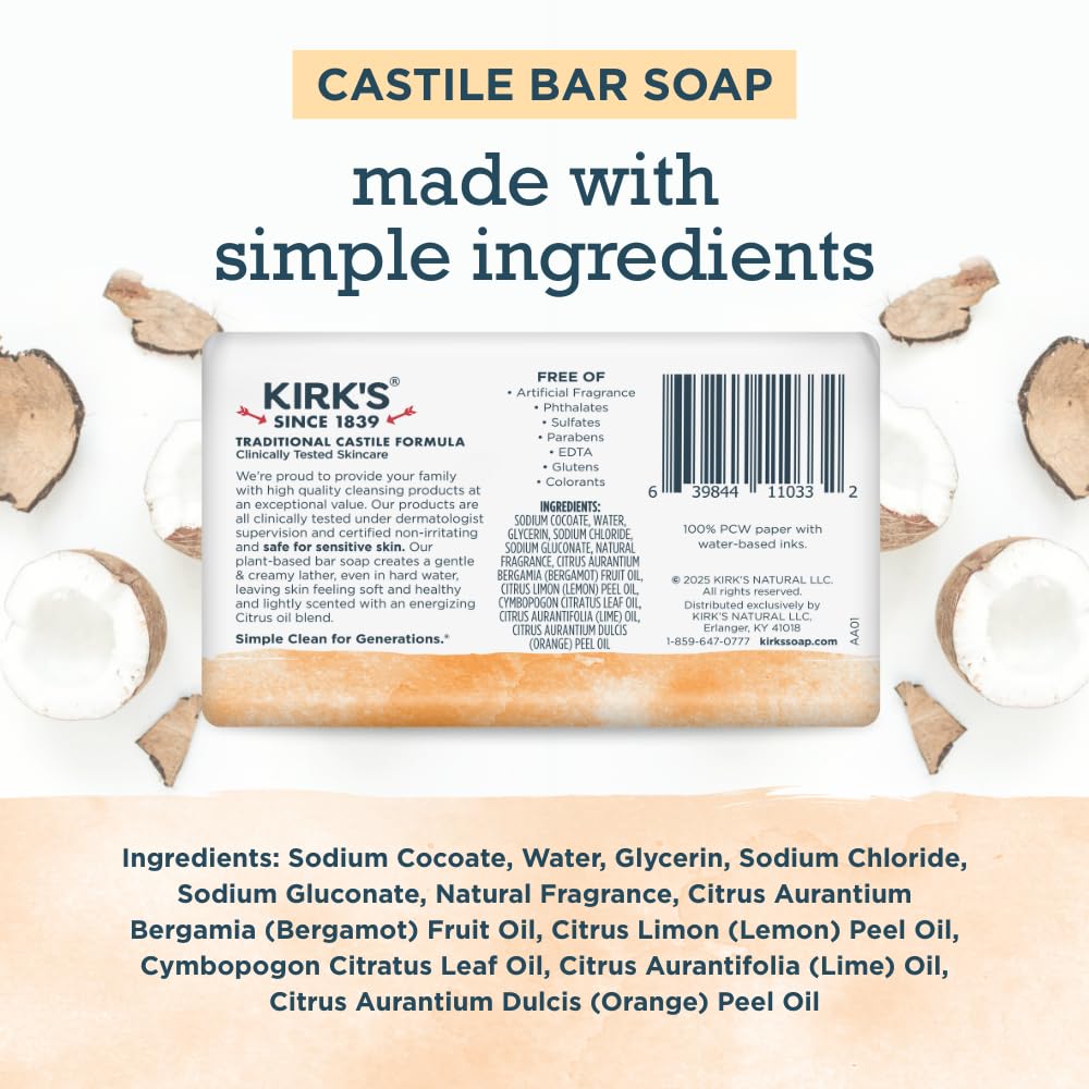 Kirk's Castile Bar Soap Citrus Twist packaging